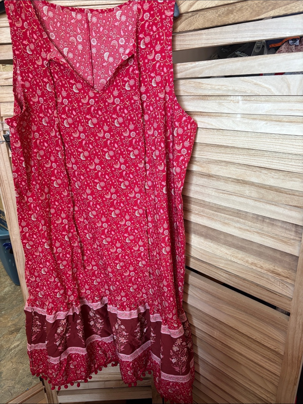 Emery Rose Red Floral Boho Dress XL NWT